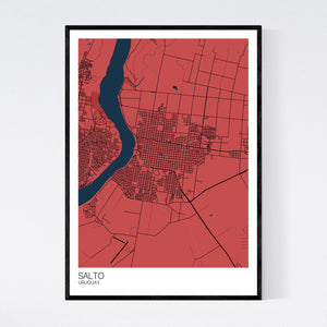 Salto City Map Print