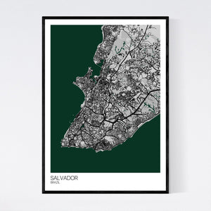 Salvador City Map Print