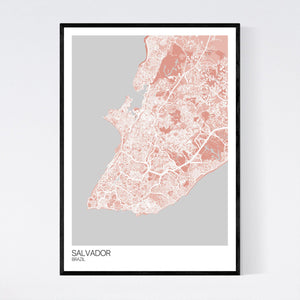 Salvador City Map Print