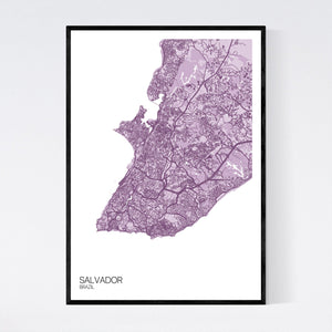 Salvador City Map Print