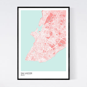 Salvador City Map Print