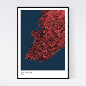 Salvador City Map Print
