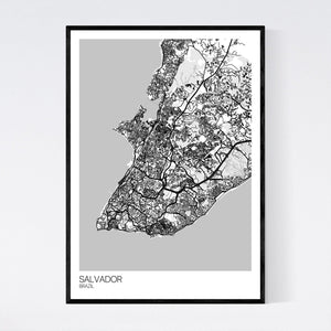 Salvador City Map Print