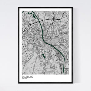 Salzburg City Map Print