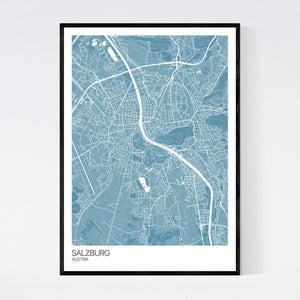 Salzburg City Map Print