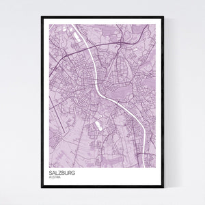 Salzburg City Map Print