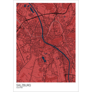 Map of Salzburg, Austria
