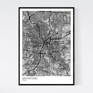 San Antonio City Map Print