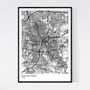 San Antonio City Map Print