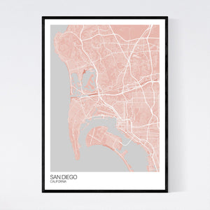 San Diego City Map Print
