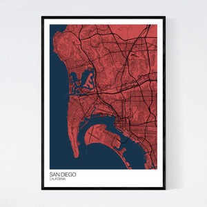 San Diego City Map Print