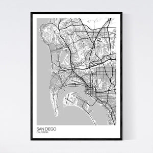 San Diego City Map Print