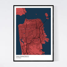 Load image into Gallery viewer, San Francisco City Map Print