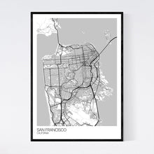 Load image into Gallery viewer, San Francisco City Map Print