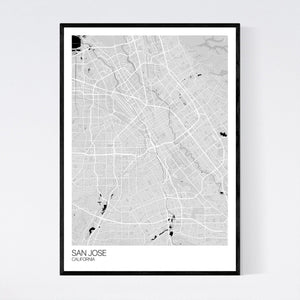 San Jose City Map Print