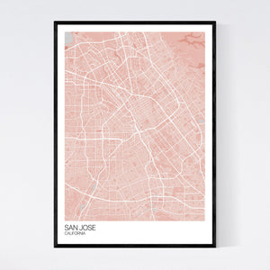 San Jose City Map Print