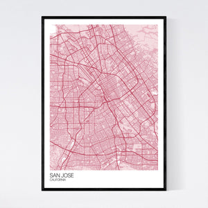 San Jose City Map Print