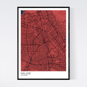 San Jose City Map Print