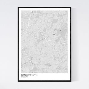San Lorenzo City Map Print