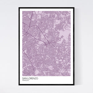 San Lorenzo City Map Print