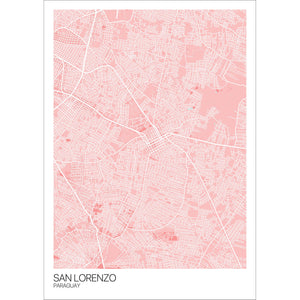 Map of San Lorenzo, Paraguay