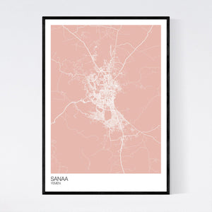 Sanaa City Map Print