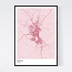 Sanaa City Map Print