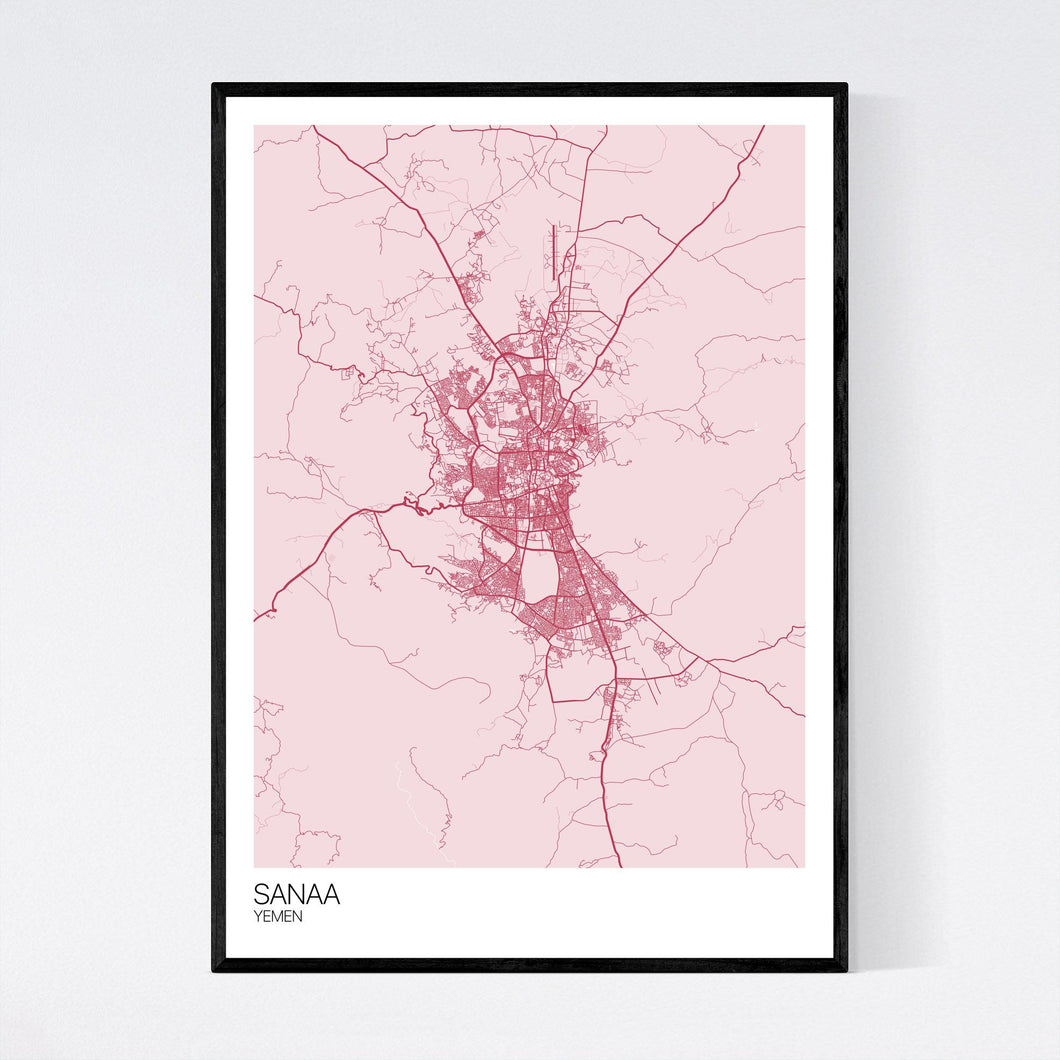 Sanaa City Map Print