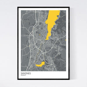Sandnes City Map Print