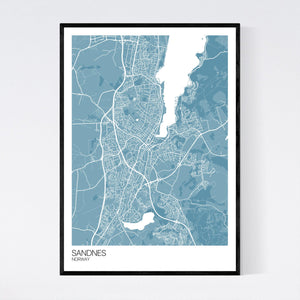 Sandnes City Map Print