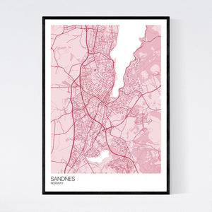 Sandnes City Map Print