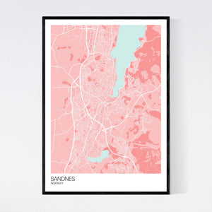 Sandnes City Map Print