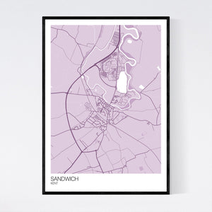 Map of Sandwich, Kent