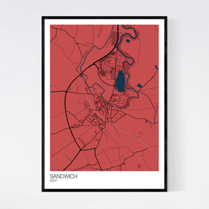 Sandwich Town Map Print
