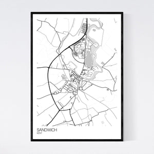 Sandwich Town Map Print