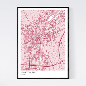 Sankt Pölten City Map Print