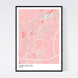 Sankt Pölten City Map Print