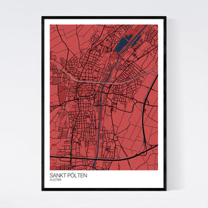 Sankt Pölten City Map Print