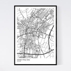 Sankt Pölten City Map Print