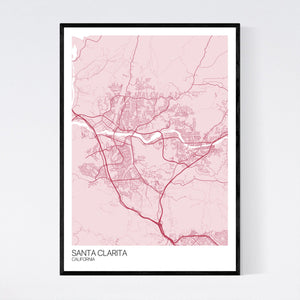 Santa Clarita City Map Print