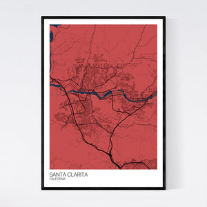 Santa Clarita City Map Print