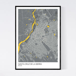Santa Cruz de la Sierra City Map Print