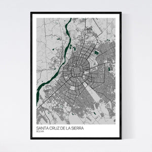 Santa Cruz de la Sierra City Map Print