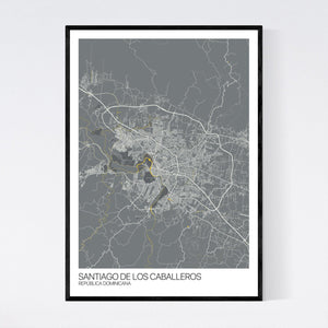 Santiago De Los Caballeros City Map Print