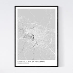 Santiago De Los Caballeros City Map Print