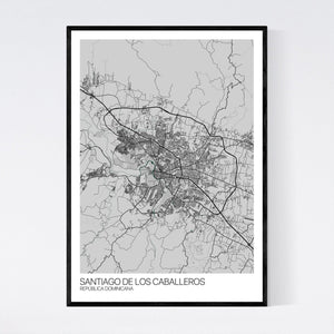 Santiago De Los Caballeros City Map Print