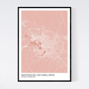 Santiago De Los Caballeros City Map Print