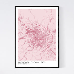 Santiago De Los Caballeros City Map Print