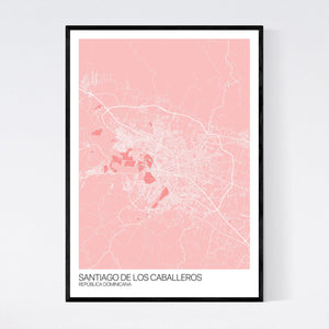 Santiago De Los Caballeros City Map Print