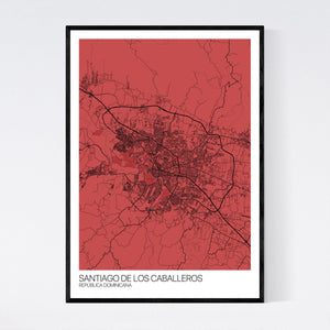 Santiago De Los Caballeros City Map Print